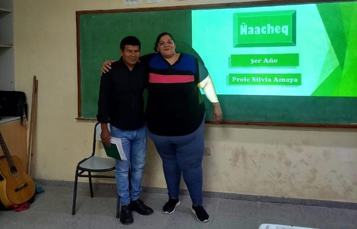 Juan Carlos Rivero con la Prof. Silvia Amaya